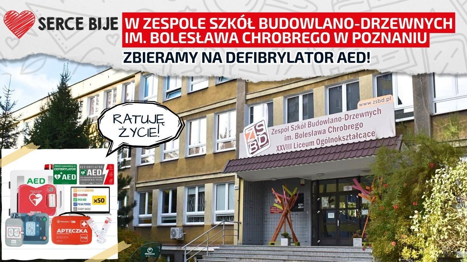 Możesz wesprzeć zbiórkę ZSBD na zakup defibrylatora AED